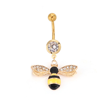 1pc Fashion Surgical Steel Gold Piercing Navel Bee belly button rings Bar Piercing Sexy Body Jewelry for women navel piercing 2024 - buy cheap
