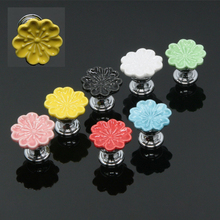 32MM Colorful Ceramic Flower Cabinet Knobs Door Pull Handles Cupboard Drawer Wardrobe Furniture Handle Knobs 2024 - buy cheap