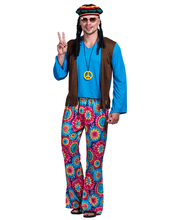 Men 60s Retro Hippie Peace and Love Free Vest Costume Carnival Party Vintage Adult Male Outfits Clothing Halloween Costumes 2024 - buy cheap