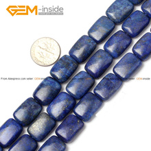 Retângulo lapis lazuli contas de pedra para fazer jóias 10-18mm 15 polegadas diy jóias pulseira freeshipping atacado gem 2024 - compre barato