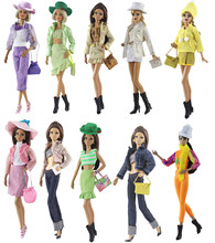 Conjunto de roupas para barbie/baby doll, roupa 2019, casaco + calças, saia e chapéu, bolsa para 1/6 bjd xinyi fr st 2024 - compre barato
