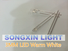 Lote de luces LED redondas transparentes de 3mm, lote de 100 unidades de lámparas de diodo emisor de luz blanca cálida de 2800-3200K WW de 3mm 2024 - compra barato