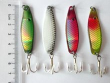 HENGJIA 4PCS Spoon fishing lure Metal Bait 5CM/6.5g Treble Hook pesca Sequin Hard Fishing tackle 2024 - buy cheap