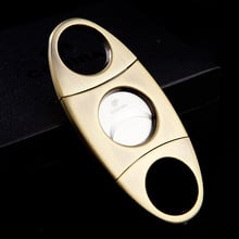 COHIBA Double Blades Gold Plated Cigar Cutter Stainless Steel Pocket Gadget Zigarre Knife Cuban Smoking Tool Guillotine 152WF 2024 - buy cheap