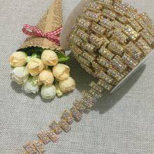 Cinturón de boda con diamantes de imitación dorados, plateados, dorados y rosas, 5 yardas 2024 - compra barato