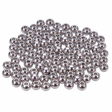 100Pcs 6mm 304 Stainless Steel Metal Spacer Beads Round Loose Beads Charms for DIY Jewelry Bracelet Necklace Making Art Craft 2024 - buy cheap
