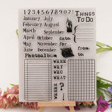 Zfparty calendário transparente de silicone, carimbo/selo para scrapbooking/álbum de fotos, decorativo, fabricação de cartões 2024 - compre barato