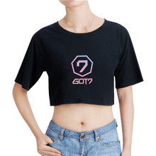 GOT7 T-shirts New Fashion Casual Cotton Short Sleeve Tshirt Summer Women Sexy Exposed Navel Crop Tops XS To 2XL 2024 - buy cheap