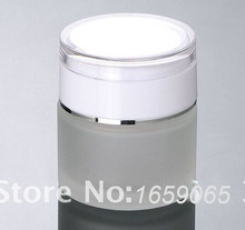 50G frosted glass cream jar w white Lid cosmetic container cream jar Cosmetic Jar Cosmetic Packaging glass bottle 2024 - buy cheap