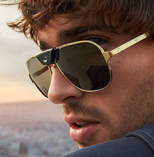 Gafas de sol polarizadas para piloto para hombre, lentes de sol masculinas con diseño de marca de lujo, adecuadas para piloto de Cuero clásico, estilo PUNK, adecuadas para conducir, 201916 2024 - compra barato