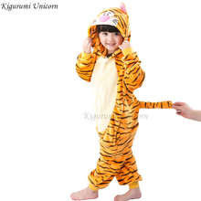 Kigurumi Unicorn Pajamas Children's Pajamas for Boys Girls Flannel Cat Stich Pijamas Set Animal Sleepwear Winter Onesies 4-12 2024 - compre barato