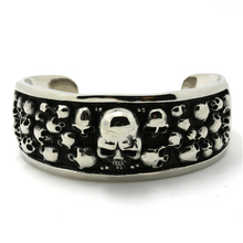 Joyería de moda para hombre pulseras Biker cadena 111g enorme y pesado 316L Acero inoxidable Slive calavera brazaletes 2024 - compra barato