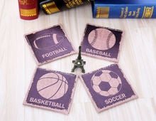 LINKWELL Set of 4 10x10cm Vintage Love Sports Man Cave Ball Game PU Leather Bar Coaster Table Cup Holder Drink Placemat Mat 2024 - buy cheap