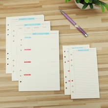 Holes Loose Leaf List 1 Pcs Plan To do Refill Inner Paper A5 A6 Pages Diary Weekly Monthly Notebook Planner 2024 - buy cheap