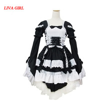 French Sexy  Maid Costume Sweet Gothic Lolita Dress Anime Cosplay Sissy Maid Uniform Plus Size Halloween Costumes For Women 2024 - buy cheap