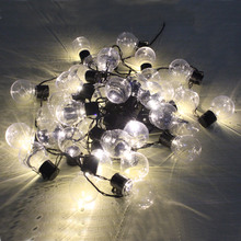 Globo de luzes led, decoração de natal, 10m 38 lâmpadas 220/110v, para áreas internas e externas, casamento, jardim, guirlanda de luz 2024 - compre barato