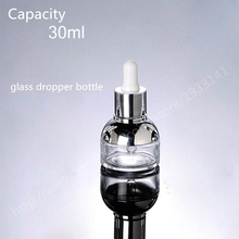 Capacity 30ml Hot sale 10 pcs/lot new high quality glass dropper bottle/bottles essence bottle with silver lid 2024 - buy cheap