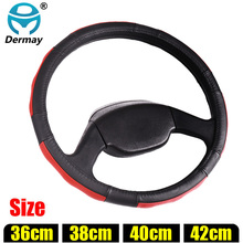 Genuine Leather Steering Wheel Covers for Car Bus Truck 36 38 40 42 45 47 50cm Diameter Auto Steering-wheel cover 2024 - buy cheap