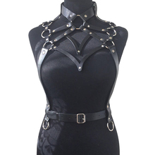 Cinto de sutiã feito a mão feminino e de couro, cinto de peito de bondage punk, acessórios de cosplay gótico, 100% 2024 - compre barato