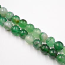 Cuentas de ágata ónix con rayas de color verde y piedra Natural, cuentas sueltas de 4 a 12mm para fabricación de joyas, accesorios DIY, envío gratis, 15 pulgadas 2024 - compra barato