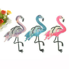 1PC Sew-On Iron-On Sewing Patch Sticker DIY Craft Popular Flamingo Applique Embroidery Sequin Patch For Sweater T-shirt Decor 2024 - buy cheap