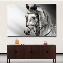 Goodecoração estilo nórdico tela de cavalo pintura de animais poster branco impressão moderna imagens de arte de parede para sala de estar quarto 2024 - compre barato