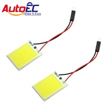 AutoEC 100 X Ultra Bright  Festoon T10 Dome Light Panel COB 48 chips 40*35 mm led Car Lights 12V white #LL18 2024 - buy cheap