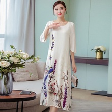 Vestidos de verano para mujer, ropa informal con pintura de tinta Oriental Ao Dai, vestido vietnamita Vintage elegante, vestidos chinos TA1529 2019 2024 - compra barato