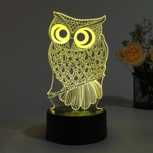 Novelty Gifts Owl Light 3D LED Animal Night Light RGB Changeable Lamp Child Kids Baby Soft Lights Bedroom Decoration 2024 - buy cheap