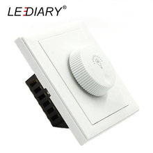 LEDIARY-regulador de intensidad Triac LED cuadrado, 300W, 110V/220V, interruptor giratorio blanco de 86MM, controlador de brillo para lámpara de bombilla regulable 2024 - compra barato