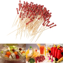 Бамбуковые палочки для коктейлей, 100 шт., одноразовые палочки для еды, вечерние палочки для клубов и домашних фруктов 2024 - купить недорого