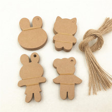 Lovely Rabbit Little Bear Shape Tag Cardboard Doll Candy Price Display Tags Hemp String Available Hang Labels Tags 200Pcs/Lot 2024 - buy cheap