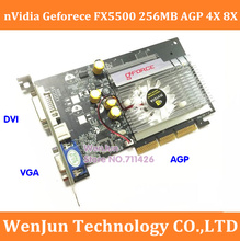 Frete Grátis via DHL/EMS 50 PÇS/LOTE Direto da Fábrica NOVA GeForce FX5500 256 MB DDR AGP 4X 8X VGA DVI Placa De Vídeo AGP cartão 2024 - compre barato