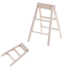 1:12 Dollhouse Miniature Furniture Wooden Ladder Mini Wooden Step Ladder Furniture Tools DIY Micro Gift 2024 - buy cheap