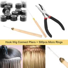 4Pcs Hair Extension Kit 500Pcs Silicone Micro Links Beads Rings + 2pcs Pulling Hook + Plier Hair Extension Styling Tool Kits 2024 - buy cheap