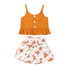 Toddler Baby Girl Summer Floral Outfit Set Holiday  Kids Tanks Top Vest+Knot Shorts Pants 2Pcs Children Sunsuit Clothes Set 2024 - buy cheap