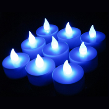 100pcs/lot LED Blue Candle Flickering Flicker Tea Candles Tea lights Light Flameless Birthday Candle 2024 - buy cheap