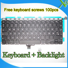 Brand New For MacBook Pro 13.3" A1278 DK Denmark keyboard+Backlight Backlit+100pcs keyboard screws 2008-2012 Years 2024 - buy cheap