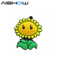 Real capacity pendrive cartoon flower 8GB 16GB 32GB sunflower USB 2.0 usb flash drive memory Silicone Rubber Cute plant gift 2024 - buy cheap