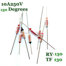 RY 10pcs/lot New Micro thermal fuse 10A250V 130 Degrees Tf 130 C Mini temp fuse metal shell Thermal Cutoff RY-130 RY130 2024 - buy cheap