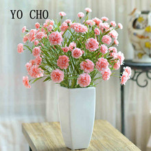 YO CHO 6 головок шелковых гвоздиков с марлей, искусственный цветочный букет для свадебного украшения, «сделай сам», скрапбукинг, искусственный цветок 2024 - купить недорого