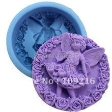 wholesale!!!1pcs Rose Beautiful Fairy (R0559) Silicone Handmade Soap Mold Crafts DIY Mold 2024 - buy cheap