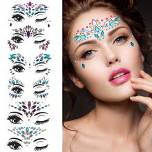 24 Styles Adhesive Sticky Gems Sticker Makeup Face Boob Jewel Crystal Festival Gems Party Makeup Stickers Face Jewels Body Gems 2024 - buy cheap