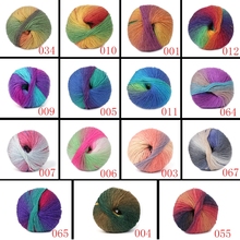 1Ball 50g Hand-woven Rainbow Colorful Crochet Cashmere Wool Blend Yarn Knitting Anti-pilling 2024 - buy cheap