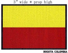 Bogota, Colombia Flag 3" wide embroidery patch  for red and yellow/square patch/motorcycle patch 2024 - buy cheap