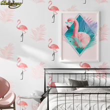 beibehang papel de parede Nordic style flamingo wallpaper bedroom 3d background wall papers home decor papier peint mural 3d 2024 - buy cheap