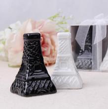 Cretive New Paris Tower Design Ceramic Salt and Pepper Shakers Souvenirs Wedding Favor LX4566 2024 - buy cheap