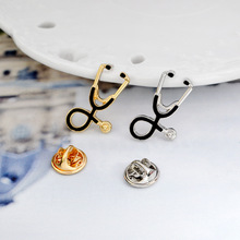 Mingqi conjunto de 2 peças de broche de desenho animado, enfermeira, médico, estetoscópio, fone de ouvido, malha, camisa, crachá, joias femininas 2024 - compre barato