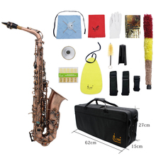 Professional Red Bronze Bend Eb E-flat Alto Saxophone Sax Abalone Shell Key Carve Pattern with Case Gloves Cleaning Straps Brush 2024 - buy cheap