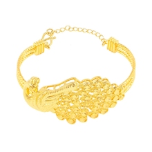 Joyería nupcial con diseño de Fénix, brazalete de oro amarillo para mujer 2024 - compra barato
